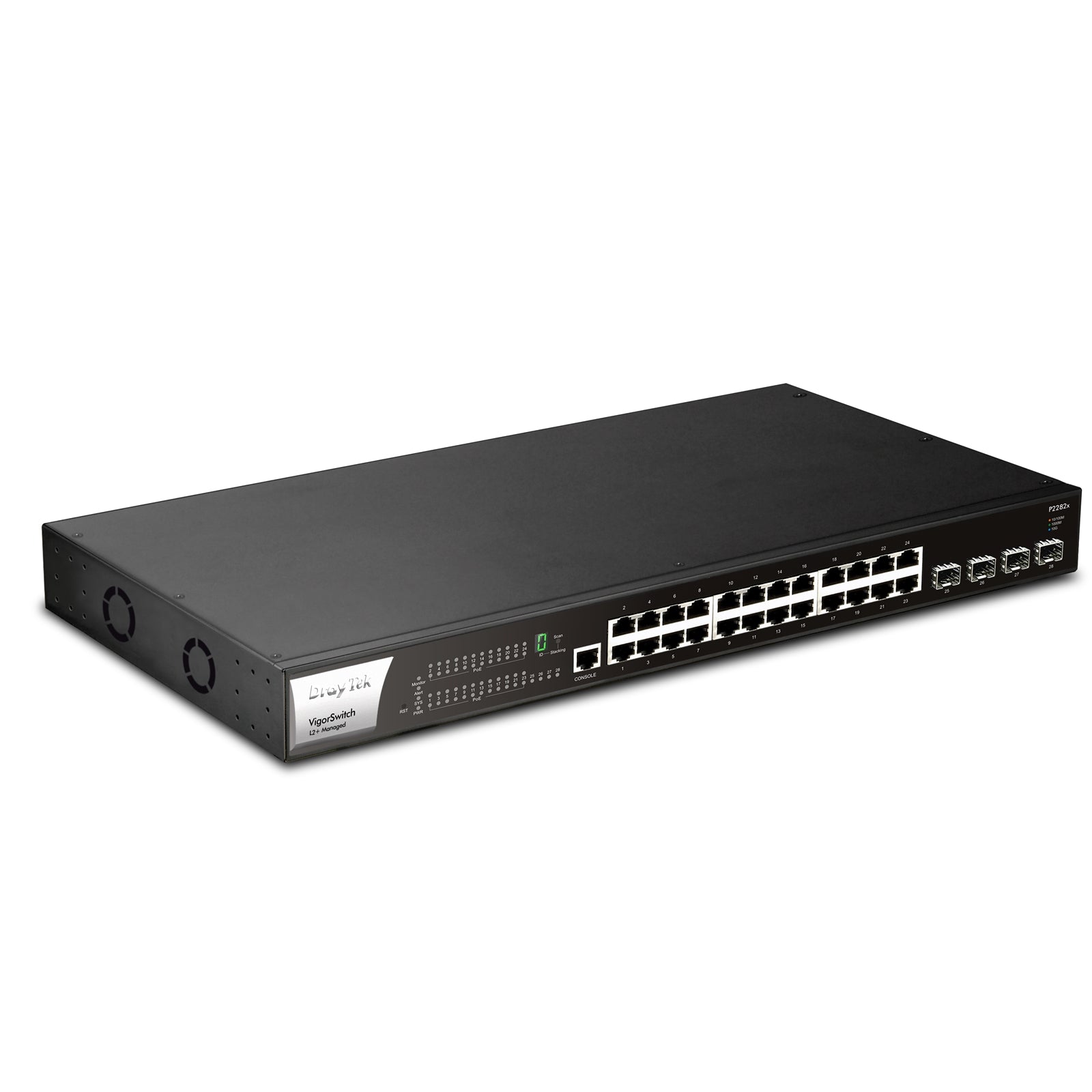 DrayTek VSP2282X-K 24-Port Managed PoE+ Switch 400W Dual Power 10GbE DrayTek VSP2282X-K 24-Port Managed PoE+ Switch 400W Dual Power 10GbE